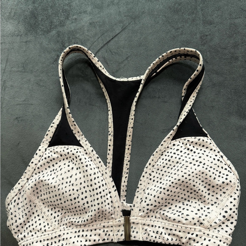 Lululemon Spotted Black and Light Pink Women's Sports Bra